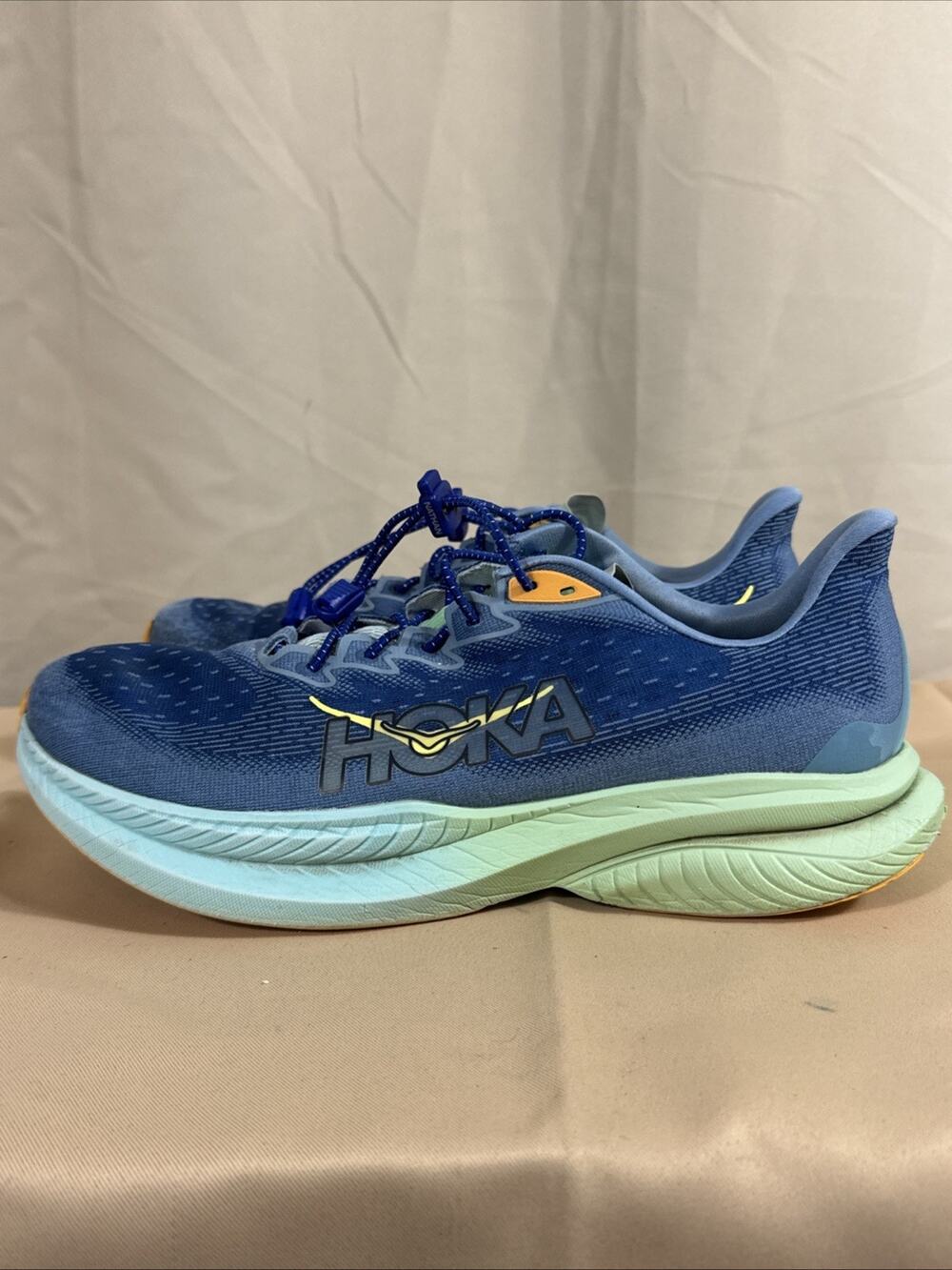 Hoka One One Men's Mach 6 Road Running Shoes Size 11.5 D Dusk Shadow Blue/Green